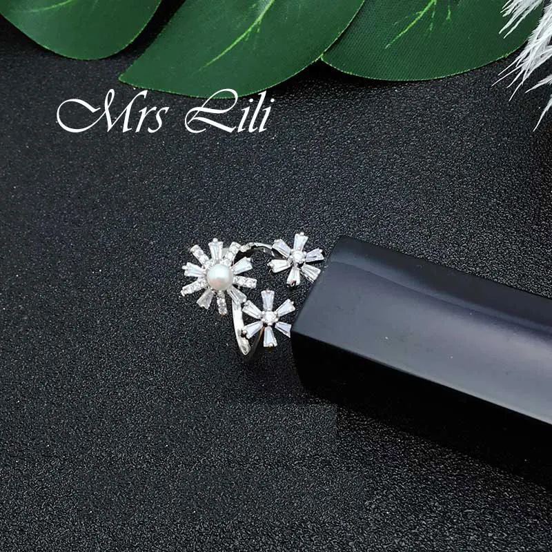 Модное вращающееся кольцо Rivca Edelweiss для пальцев кольца гироскоп из меди и фианита