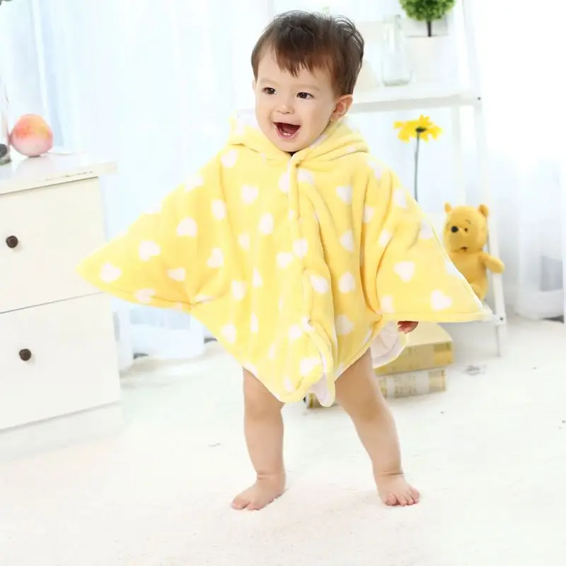 Новинка Детское Пончо из кораллового флиса с капюшоном детская верхняя одежда