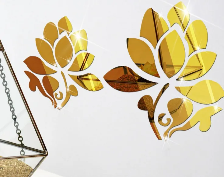 Зеркальные настенные Стикеры пластиковые 3d наклейки сделай сам с пионами