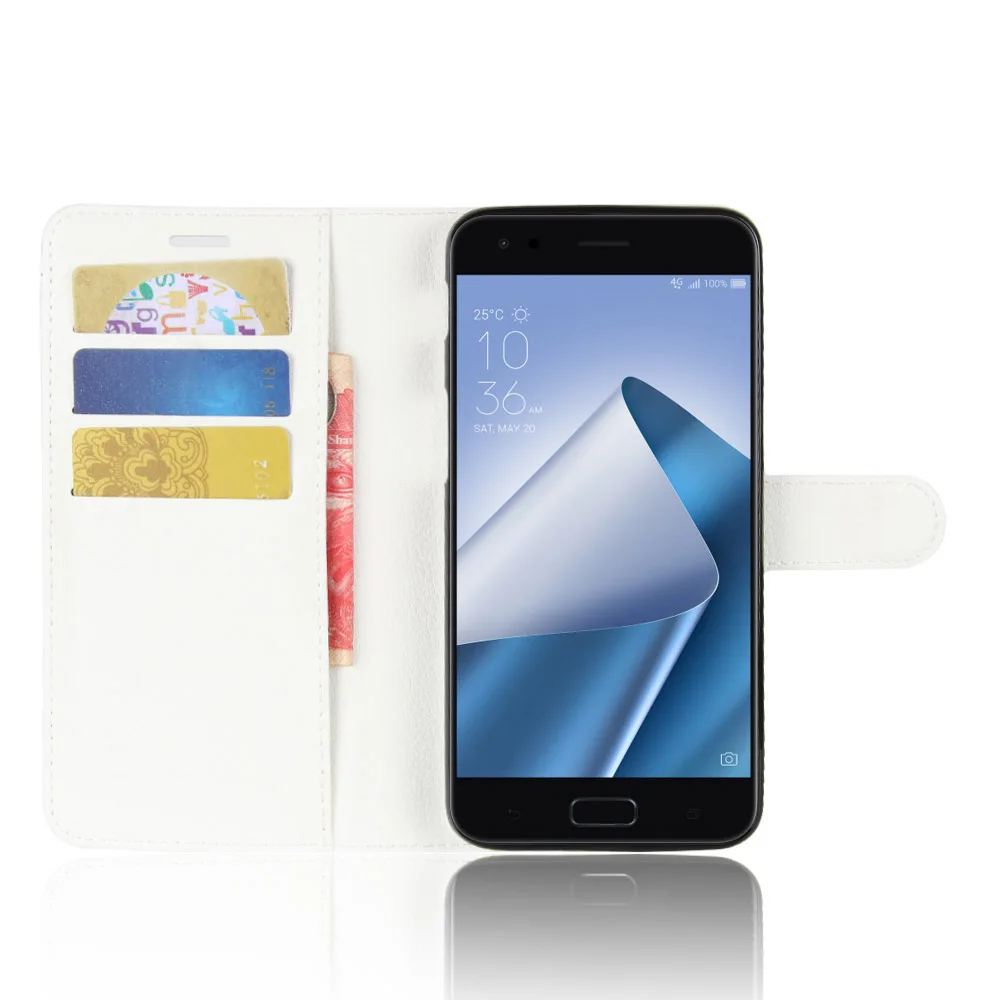 Чехол ZE554KL для ASUS ZenFone 4 ZE554KL, чехол s с бумажником, с рисунком личи, откидной кожаный чехол, черный 554 ASUS554