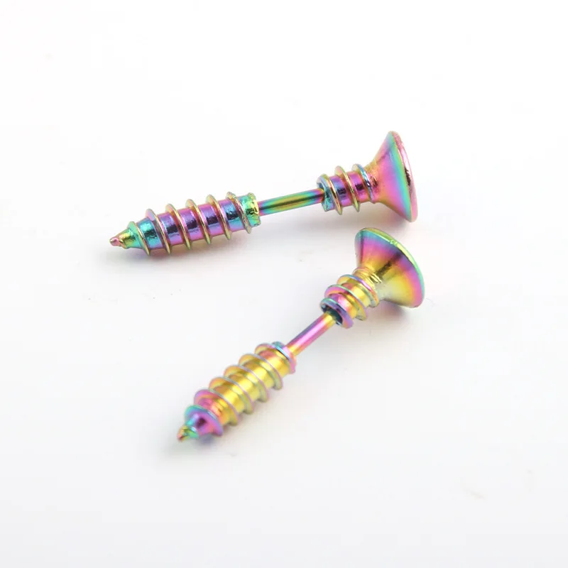 1 пара модные серьги гвоздики в стиле панк золотистого и черного цвета из