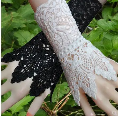 

Lace crochet flower hollow fake cuff cuffs decorative fake sleeves cover scar tattoos wild wrist set tide women