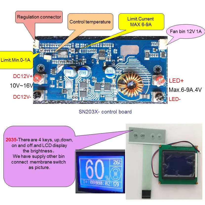 30W LED The Endoscope Light Source High Current Pcb Led Driver-keyboard Lcd Display Controller S2035 ENT Lighting New