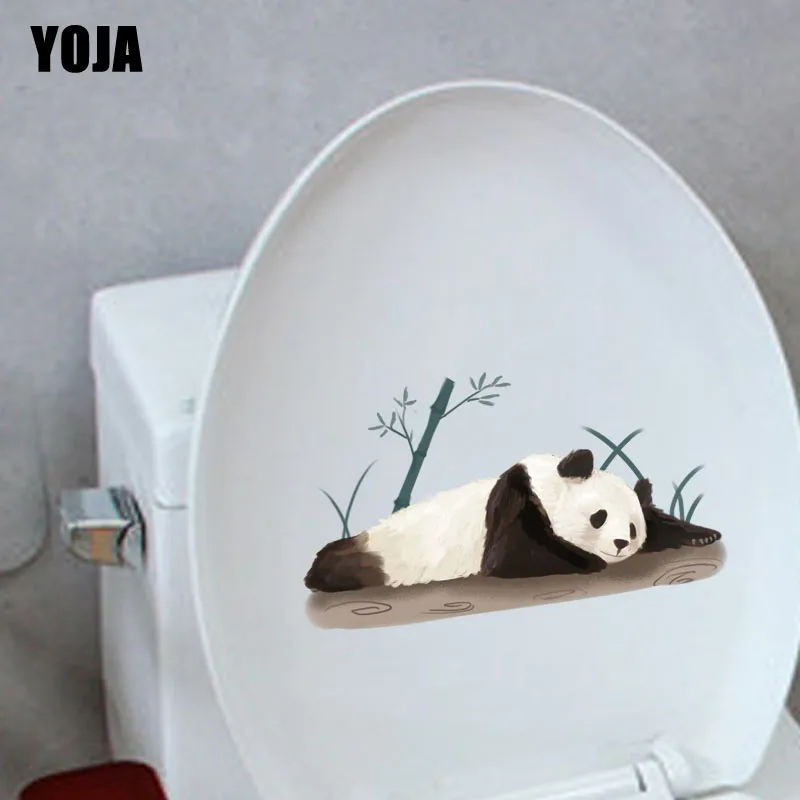 YOJA 22.5X12.6CM забавная Спящая панда мультяшная Наклейка на стену домашний декор