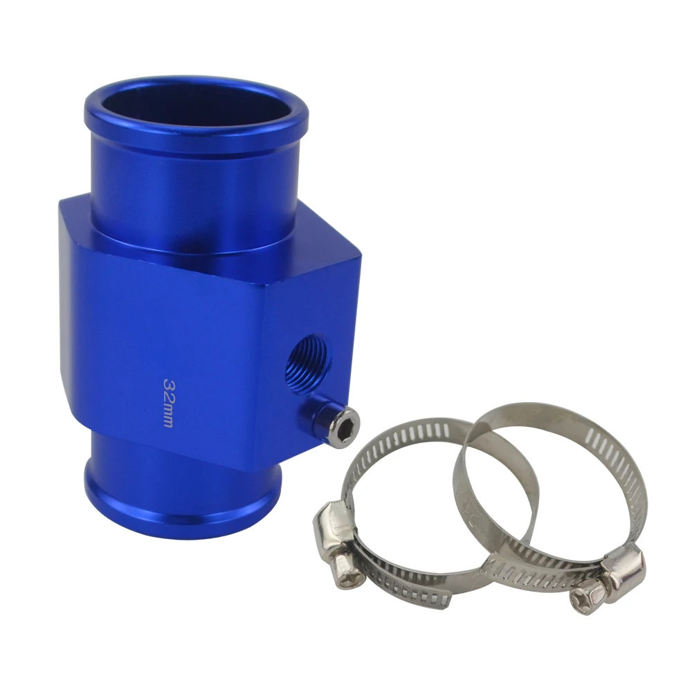 BLUE 32mm Новейшая модель; 1 шт. температура воды Температура соединение труба Сенсор Калибр Шланг радиатора адаптер Размеры 28/30/32/34/36/38/40 мм - Цвет: BLUE 32mm