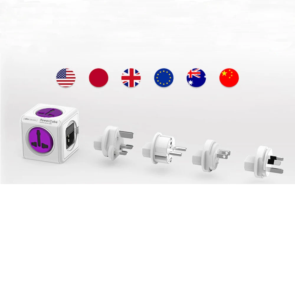 Allocacoc PowerCube умная розетка EU/US/UK/AU 4 розетки двойной 2 usb порта адаптер универсальная