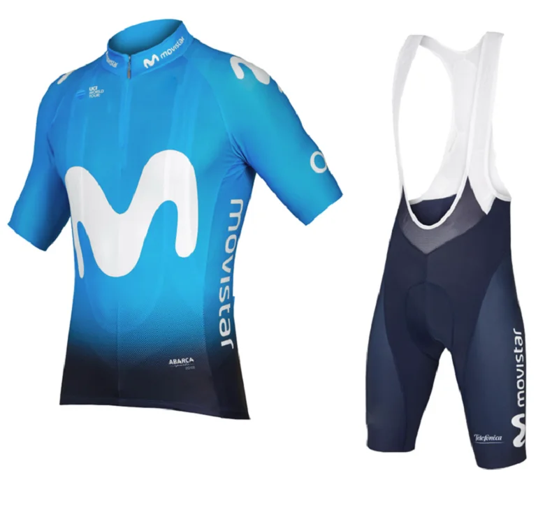 Movistar pro Team Велоспорт Джерси Набор велошорт MTB Ropa Ciclismo мужские летние велосипедный майон одежда 9D pad