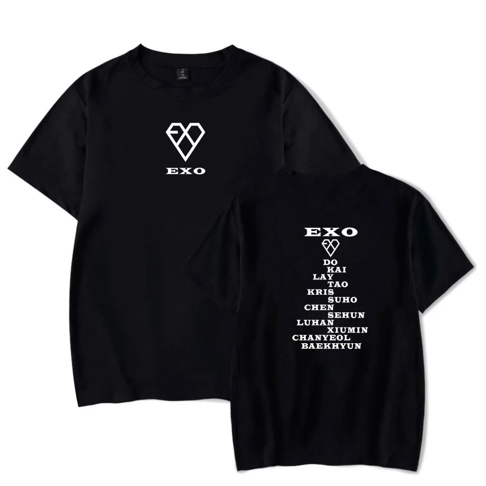 Футболка EXO Kpop с коротким рукавом популярная уличная одежда модная футболка