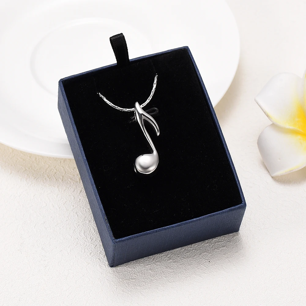 Music Note Urn Pendant Necklace Ash Memorial Keepsake Stainless Steel Cremation Jewelry Ashes For Women Mom Best Gift | Украшения и