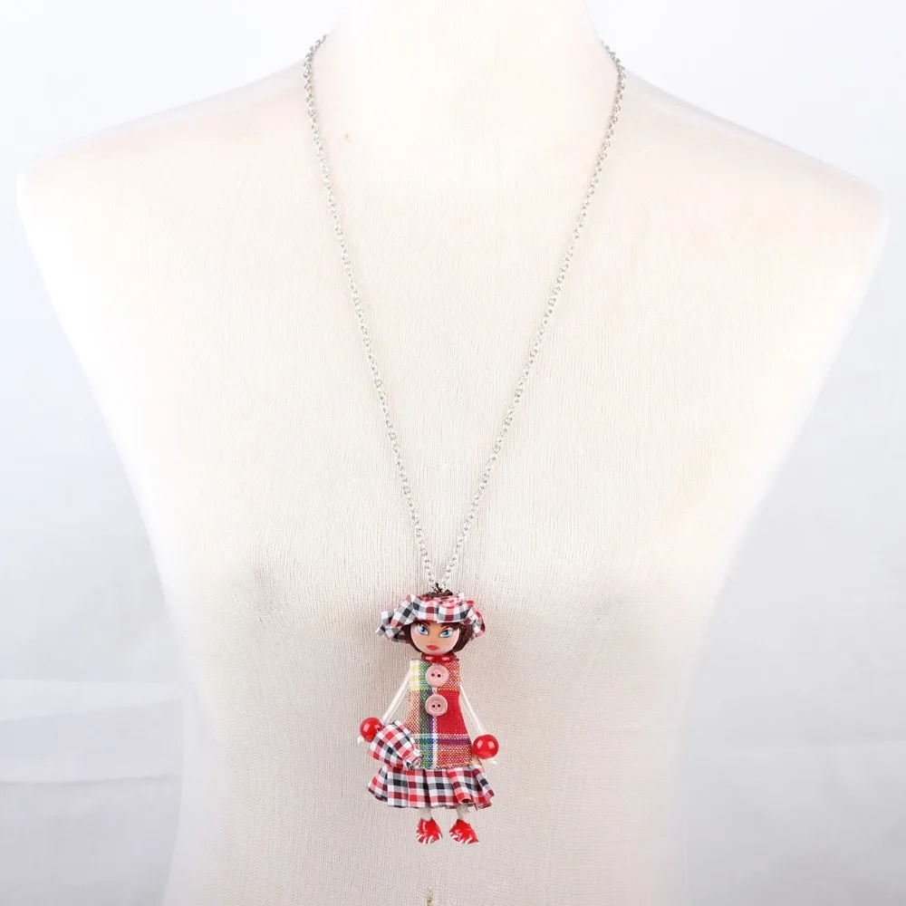 Bonsny Doll акриловая подвеска длинная цепочка французский стиль ожерелье новинка 2016