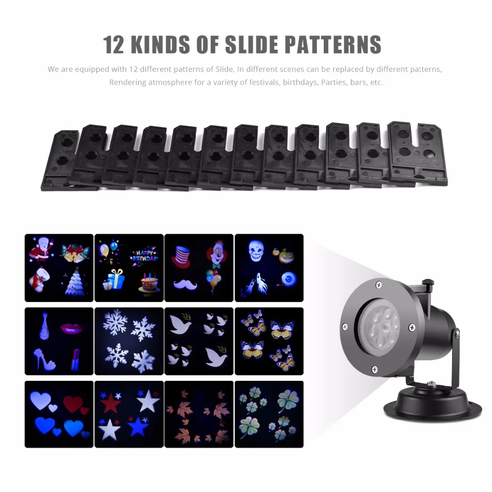 12 моделей RGB LED проектор свет сад лужайка открытый Рождественский вечеринка