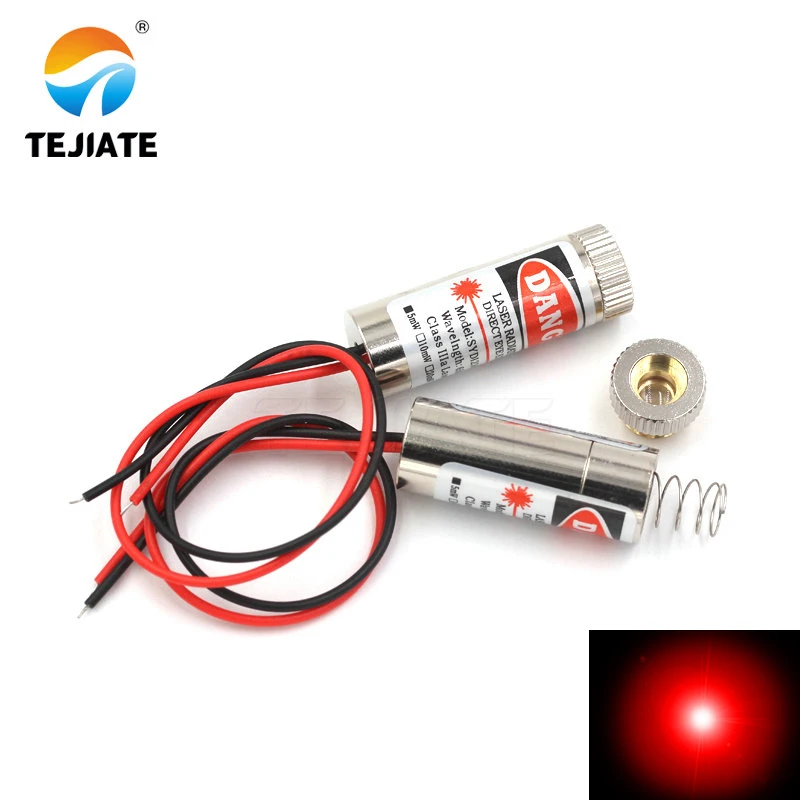 12mm laser diode head 5mW 650nm red dot/line /cross tube infrared sensor module adjustable focal length 3-5V | Электронные