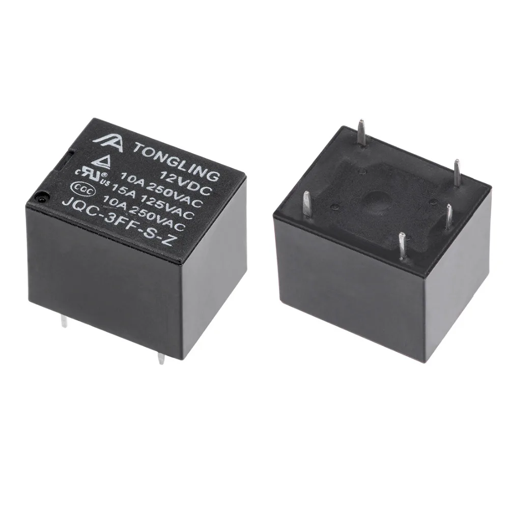 Uxcell 20 шт реле JQC 3FF S Z DC 12 В катушка SPDT 5P PCB электромагнитное питания для