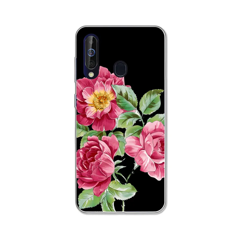Чехол для samsung Galaxy A60 силиконовая симпатичная Роза мягкая задняя крышка из ТПУ