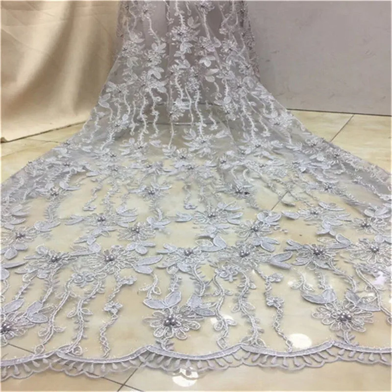 Green African Lace Fabric sequins High Quality Guipure With beads Embroidery Cord For Women Wedding Z | Дом и сад