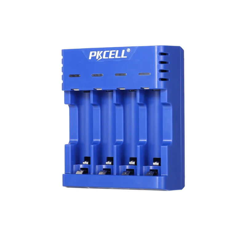 Blue Батарейки PKCELL зарядное устройство для 1,2 в NIMH NICD AA или AAA батареи 4 слота зарядка от 1 до 4 шт аккумулятор USB интерфейс - Цвет: Blue