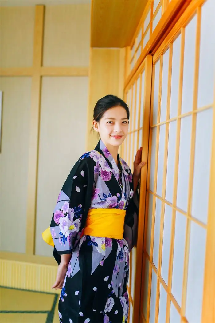 Женское кимоно с цветочным принтом Yukata традиционное японское для косплея 80301|yukata