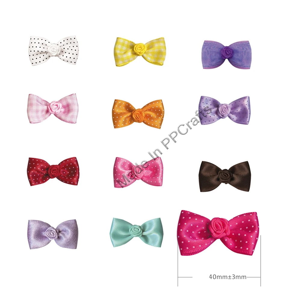 

40MM Satin Double/Dots/Grosgrain Ribbon Rose Pinched Squareknot For Packing Cloth Hairbow DIY Crafts 200pcs Free Shipping