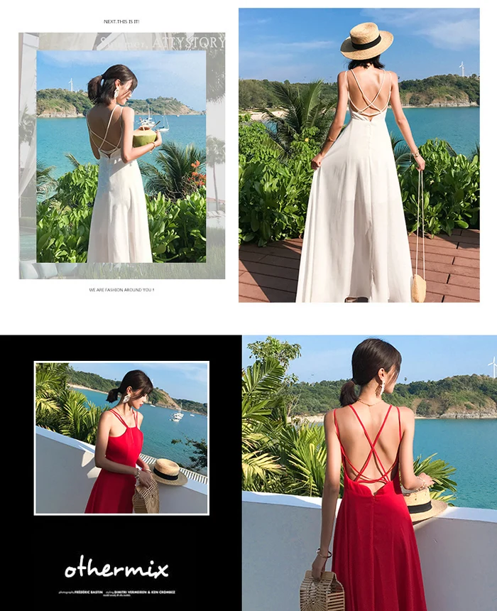 Tingfly пляжное богемное Летнее Длинное платье vestidos женское сексуальное платье с открытой спиной и v-образным вырезом на бретельках женское белое красное платье Макси