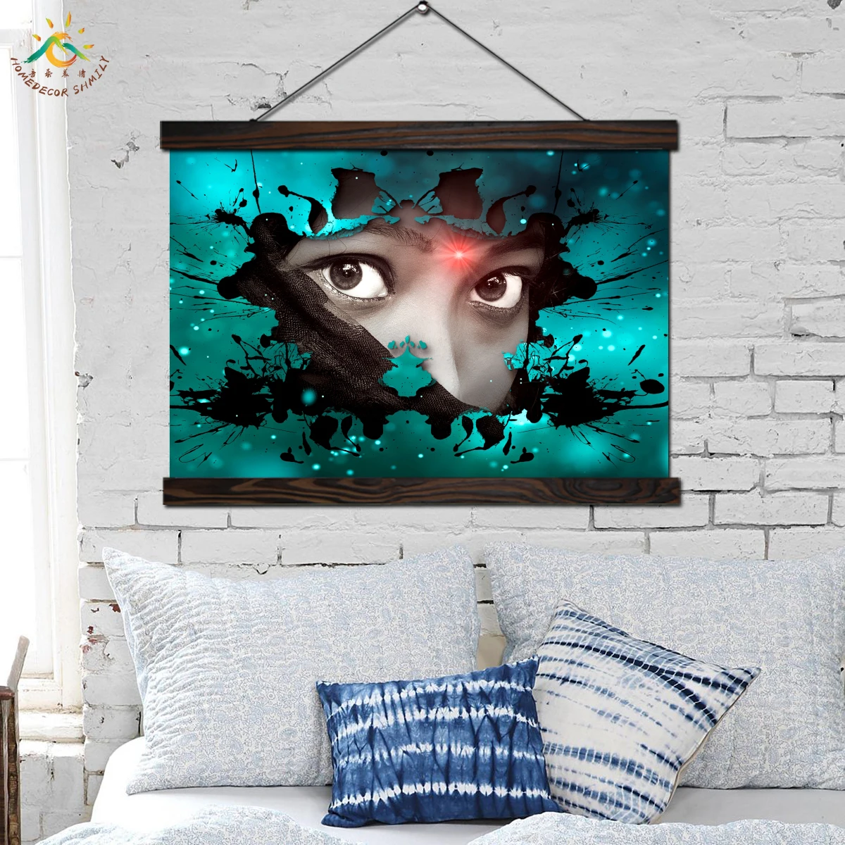 

Fantasy Paints Face Vintage Posters and Prints Scroll Painting Canvas Art Wall Pictures Frame Painting Home Decoration