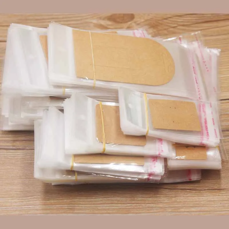 100 шт пакеты для хранения разный размер прозрачный самоклеющийся пакет