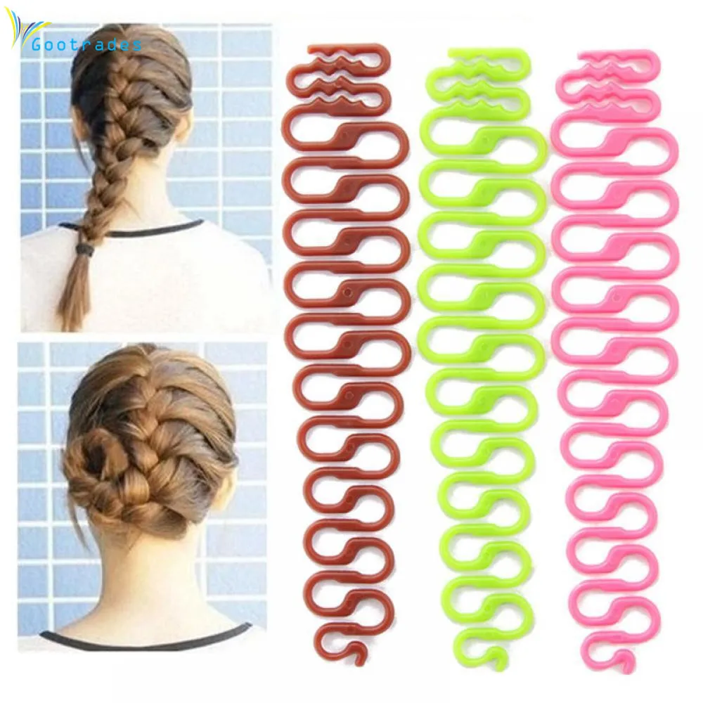 

2 Pcs Fashion DIY Styling Clip Stick Fishbone Braid Maker Tools Hair Plastic Accessories 15.5 Cm