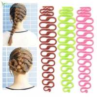 2 pcs fashion diy styling clip stick fishbone braid maker tools hair plastic accessories 15 5 cm