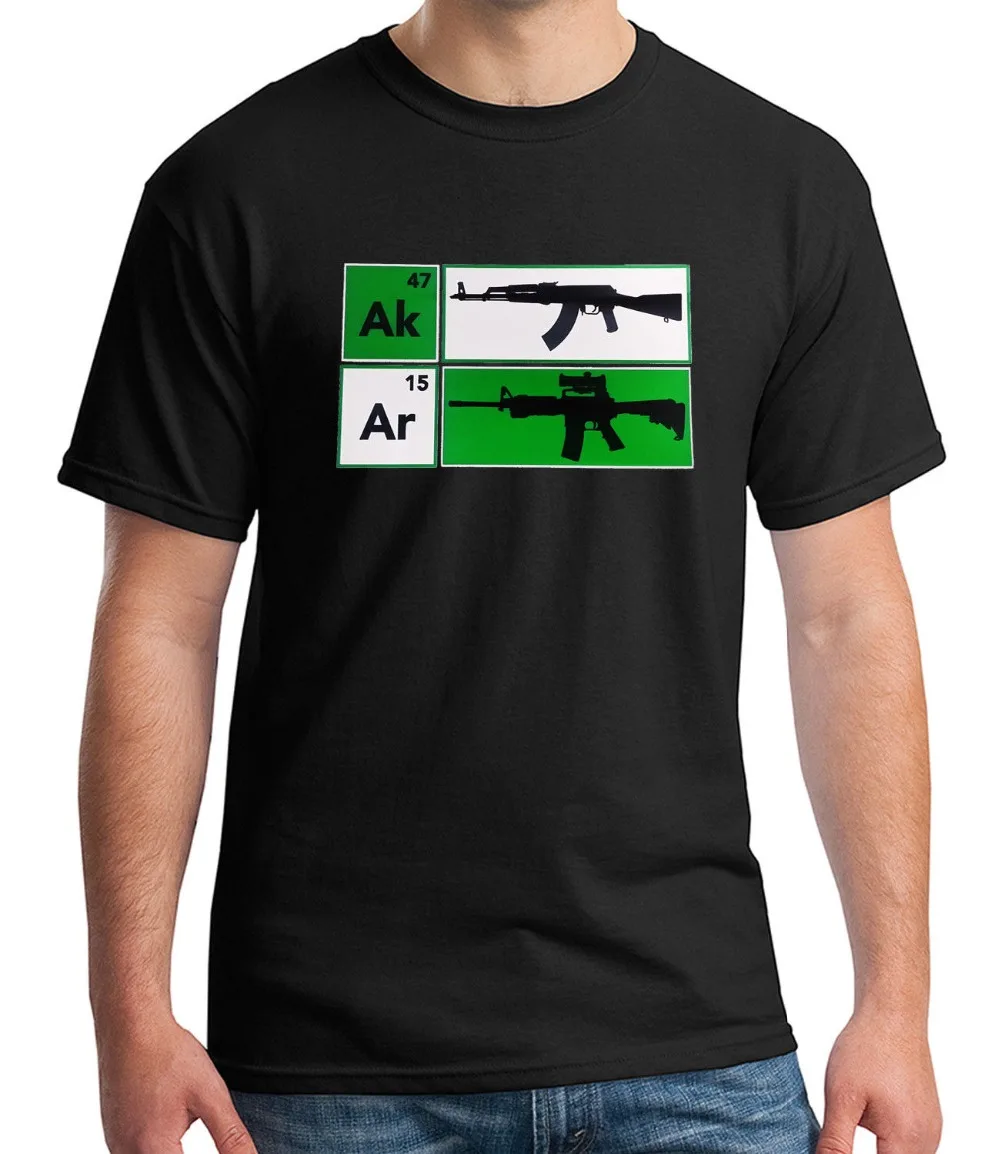 Высокое качество футболка AK47 AR15 ружье для взрослых классная пистолет обороны