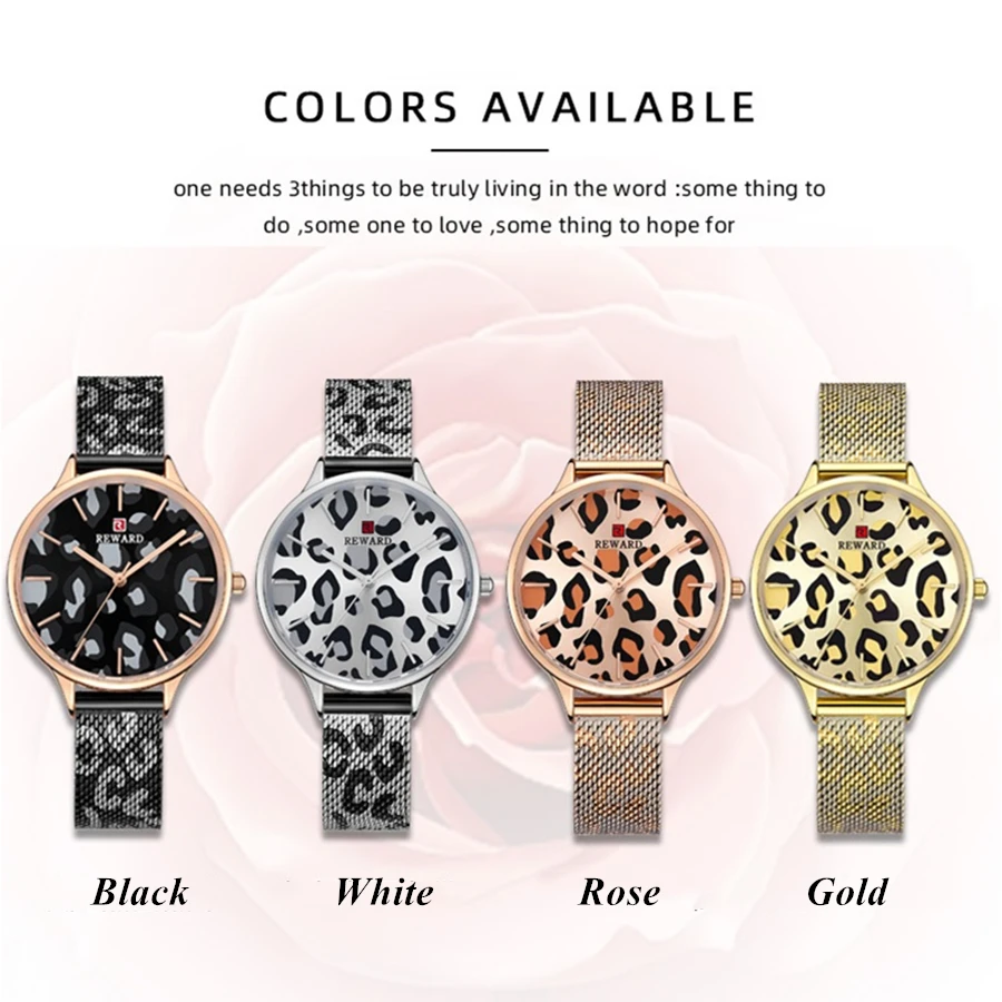 Relogio Feminino REWARD Women Bracelet Watch Ultra Thin Stainless Steel Mesh Ladies Wrist Watch Waterproof Woman Female Clock