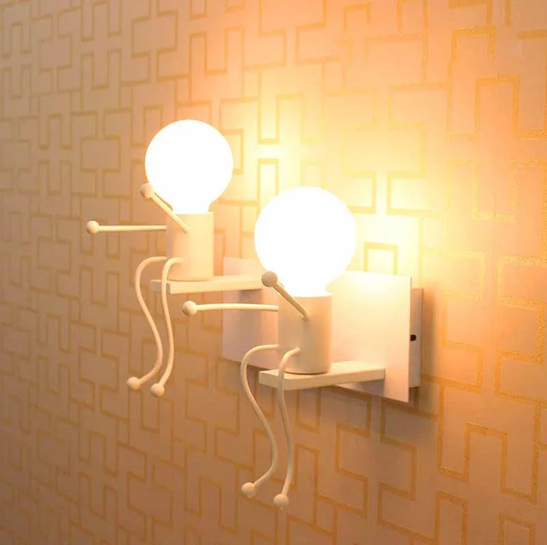 Настенные светильники красный/белый/черный 1/2 головки милый мультфильм злодей