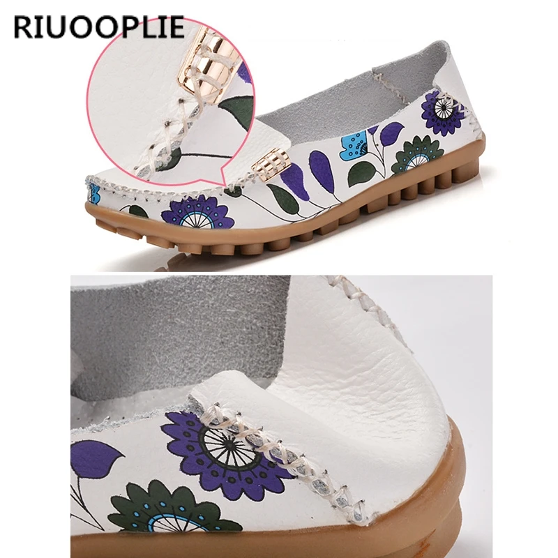Туфли RIUOOPLIE женские из натуральной кожи балетки без застежки плоская подошва