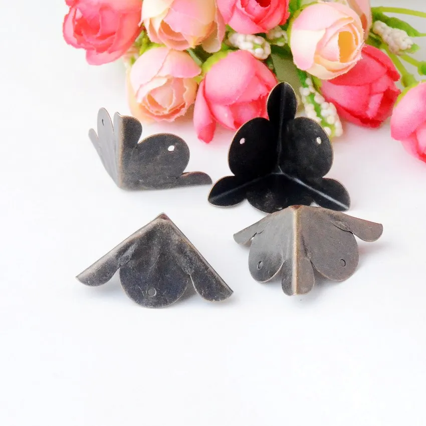 30Pcs Antique Bronze Jewelry Gift Box Wood Case Decorative Feet Leg Corner Protector 25x19mm J2993