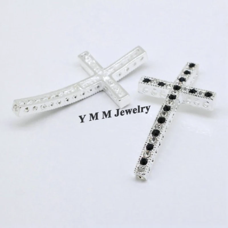

Hot Sale 20pcs Silver Plated Sideways Cross Connectors Bracelets Making Finding
