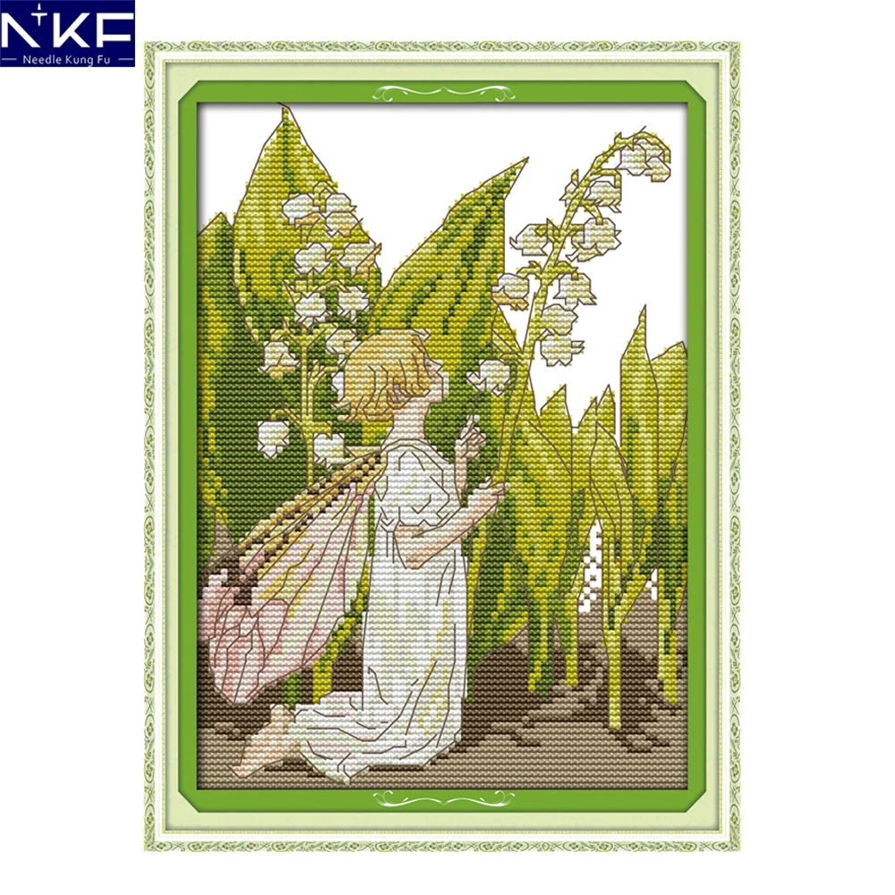 

NKF Penstemon Spirit Counted Cross Stitch Sets Needlework DIY Kits Embroidery Chinese Cross Stitch Pattern for Home Decor