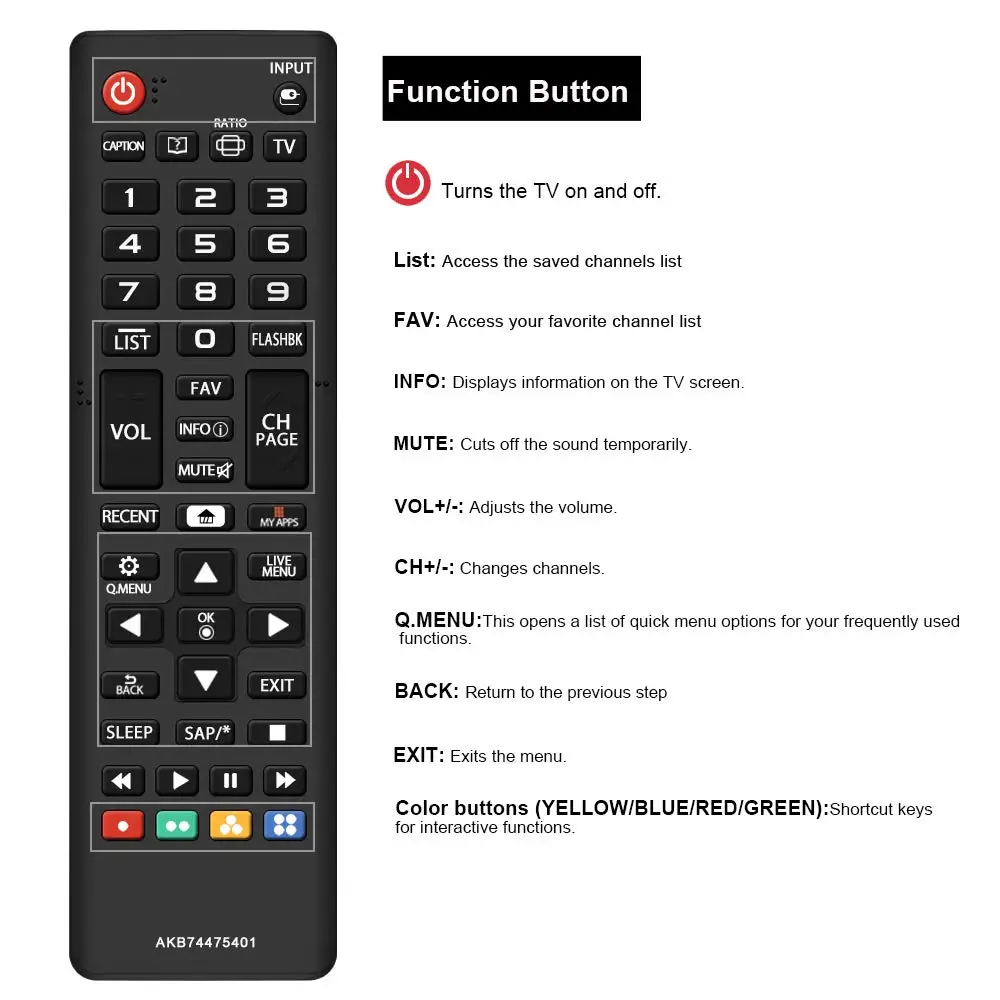 AKB74475401 пульт дистанционного управления для LG Smart LED tv HD tv 32LF595B-UB 40LF6300 43UF7700-UB 433 МГц пульт дистанционного управления