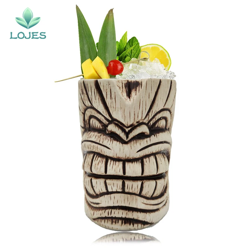 450 мл Hawaii Tiki кружки, Коктейльная чашка, пивная кружка для напитков, кружка для вина, керамическая Пасхальная кружка Tiki, барная кружка, инструмент