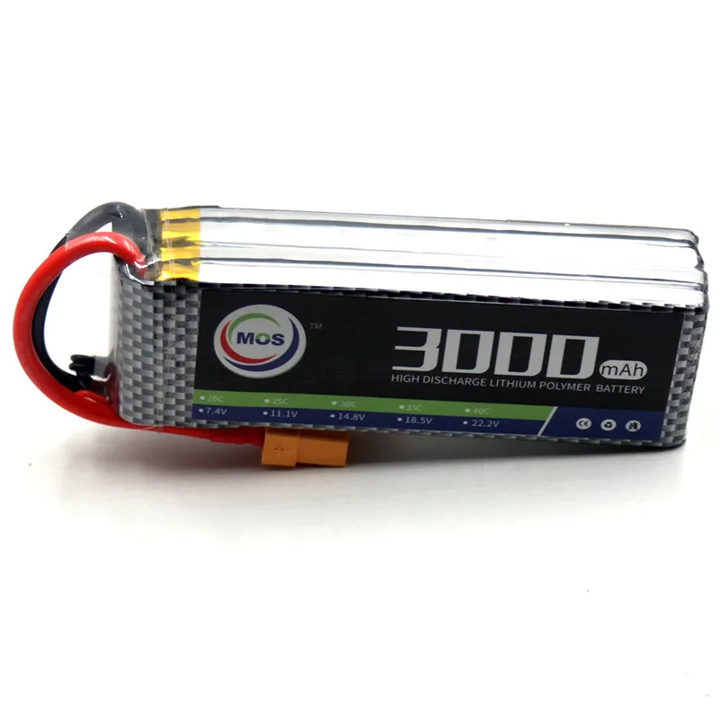 MOS RC Перезаряжаемые LiPo Батарея Мощность 4S 14 8 V 3000 мА/ч 30C 70C для радиоуправляемый