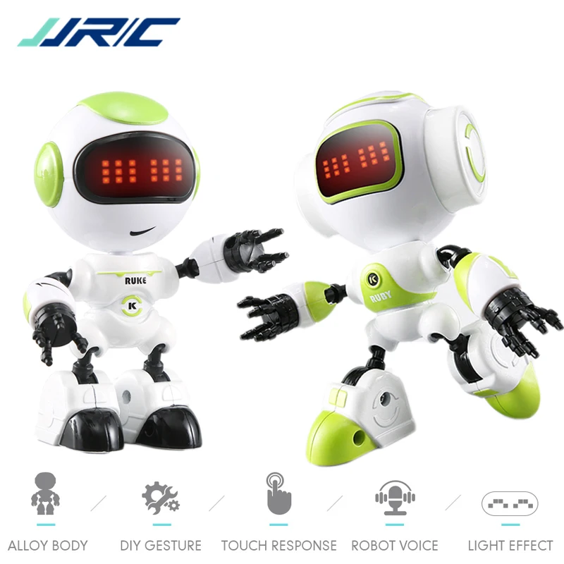 JJRC R8 робот жест Мини Смарт озвученные умные Светодиодные глаза RC DIY Роботы Синий