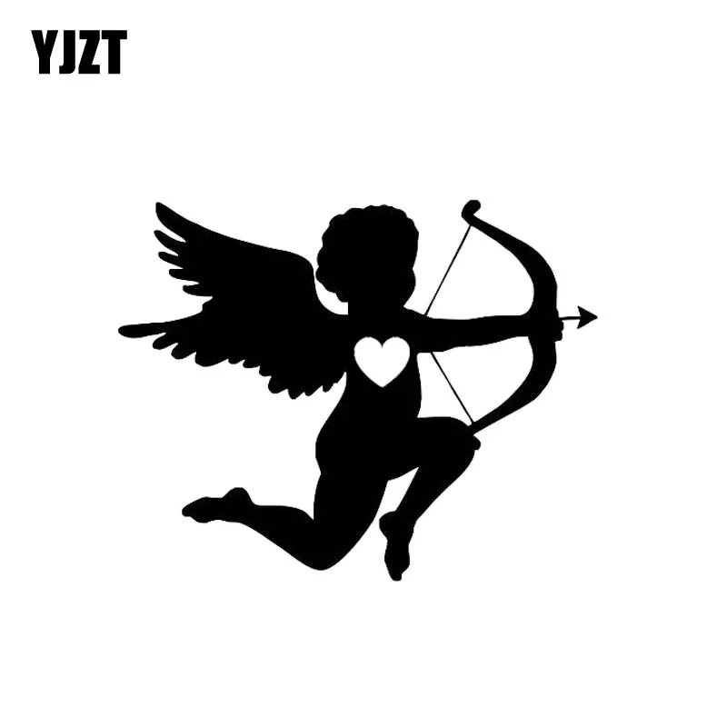 YJZT 13.8*11CM Shot Someone's Heart Baby Angel Decal Black/Silver Silhoutte Vinyl Covering The Body Car Sticker C20-1253 | Автомобили