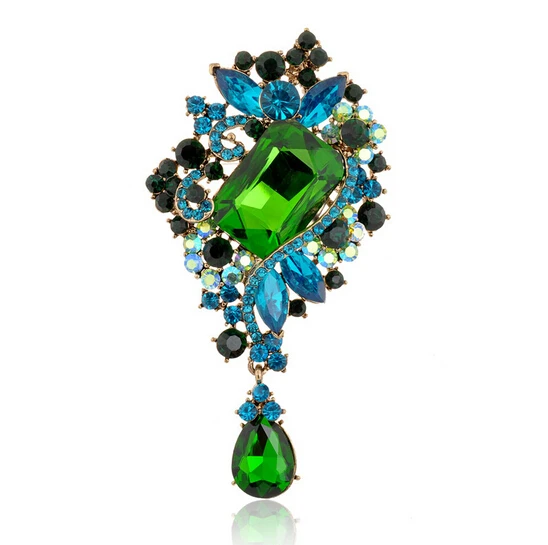 Большая квадратная Брошь Стразы из хрусталя 3 5 дюйма в форме капли воды оптовая