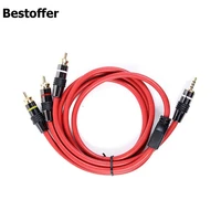 wholesale 100 pcspack 3 5mm av male to 3rca audio video convertor cable stereo jack adapter cord