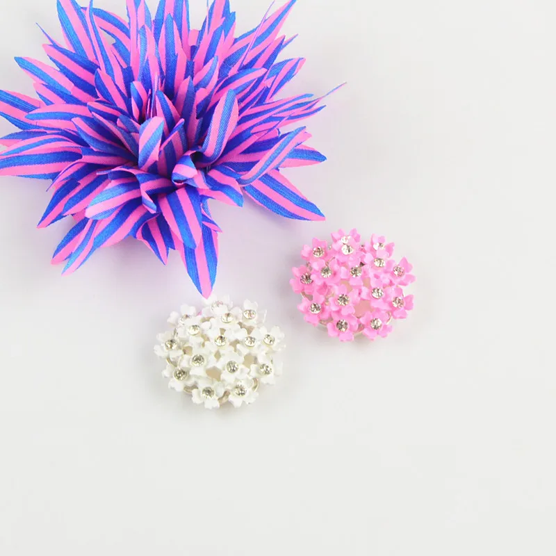 100 шт./лот заколка для волос из сплава с цветами и стразами аксессуары украшения