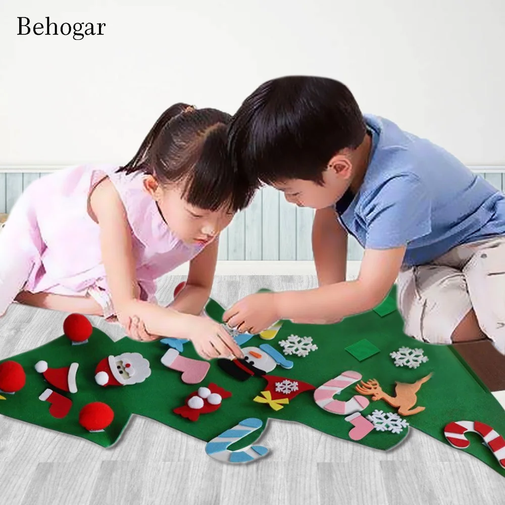 Behogar DIY Войлок Рождественская елка украшения Рождественские вечерние настенные