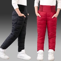 child girl boy winter pants cotton padded thick warm trousers waterproof ski pants 10 12 year elastic high waisted baby kid pant