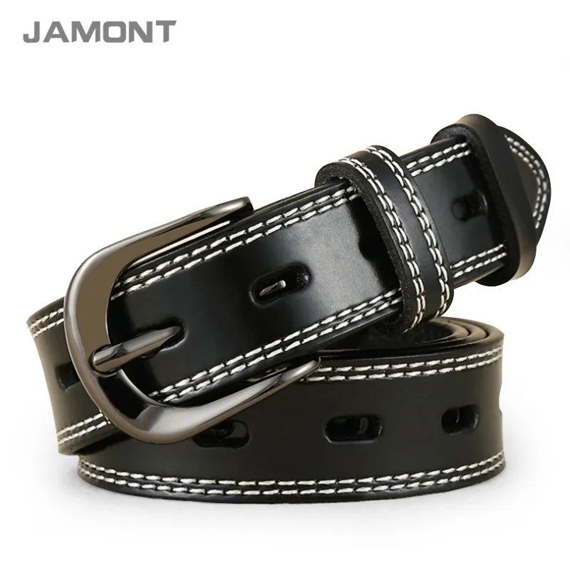 [JAMONT] Fashion Style Pin Buckle Belt Women Genuine Leather Belts Female Strap Waist Size 105-115cm W357 | Аксессуары для одежды