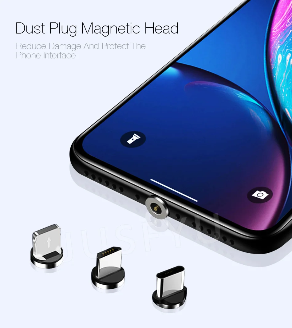 Магнитный кабель, 1 м, 3 А, для быстрой зарядки, магнитный Micro USB и type-C кабель для синхронизации данных, кабели для телефонов, быстрая зарядка, магнитный кабель для зарядки