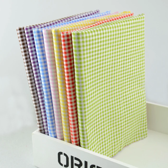 FREE SHIPPING 50cmx50cm 7 Colors Assorted Cotton Fabric Fat Quarters Basic Patchwork Bundle for sewing&quotMini Checks&quotW3B3 2|patchwork fabric