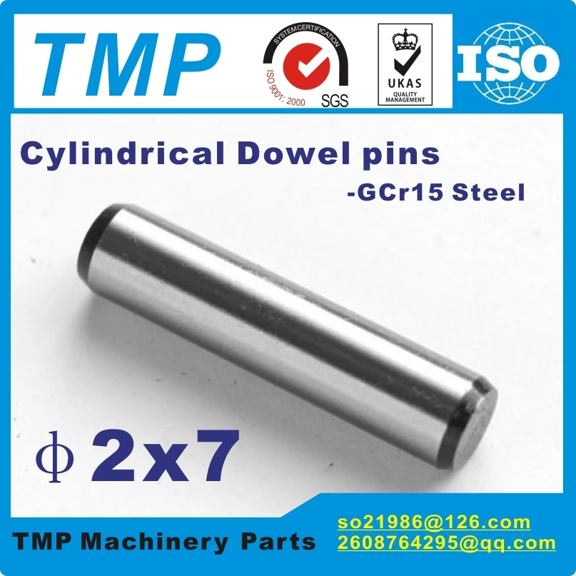 

50 pieces/Lot 2x7mm Locating Pins/Dowel pins/Cylindrical position pins For Mechanical Uses-TLANMP Material:Steel GCr15