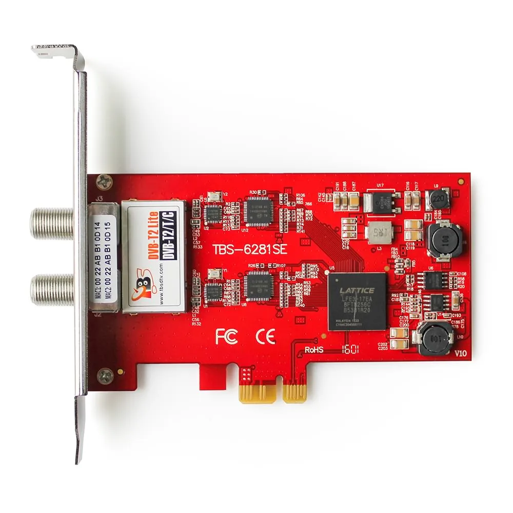 Двойной тюнер TBS6281SE/T/C PCIe Card наслаждайтесь FTA цифровым наземным/кабельным ТВ и