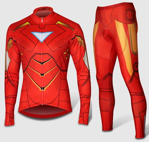 Men Red Cycling Clothes Long Jersey Pants Bib Kits Bike/Bicycle Wear Sets Spring Autumn Quick Dry | Спорт и развлечения